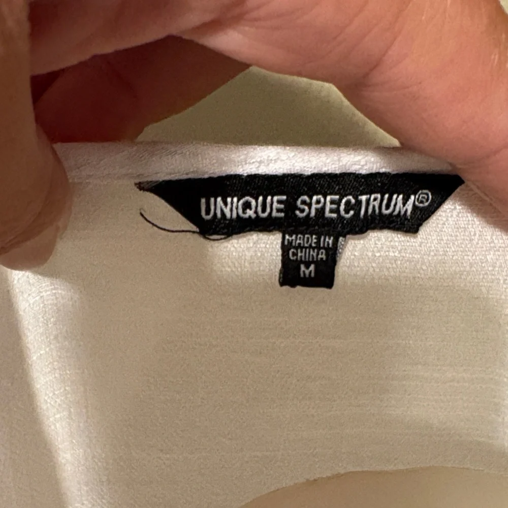 Unique Spectrum White Button-Up Women's Top - Picture 2 of 7